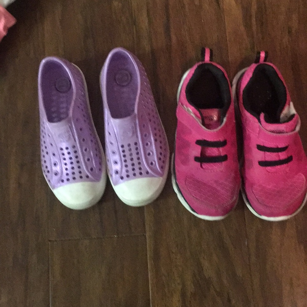 2 pairs of toddler girl athletic shoes